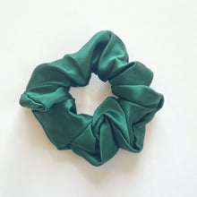 Load image into Gallery viewer, Dark Green Silk Scrunchie Uk
