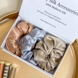 Mulberry Silk Hair Scrunchie Gift Set UK 