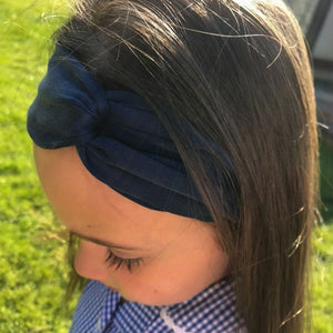 Navy Silk Children's Headband