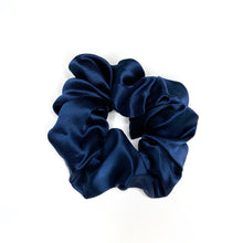Load image into Gallery viewer, Oversized Navy Silk Scrunchie
