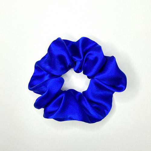 Mulberry Silk Scrunchie in Bright Cobalt Blue