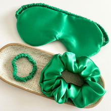 Load image into Gallery viewer, Green Silk Scrunchie UK
