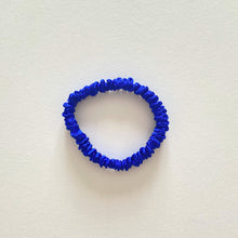 Load image into Gallery viewer, Blue silk skinny scrunchie UK

