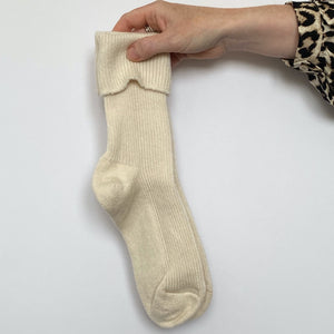 cream cashmere socks