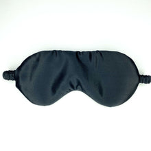 Load image into Gallery viewer, Black mulberry silk eye mask hand made in the UK
