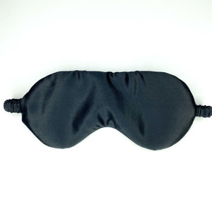 Black mulberry silk eye mask hand made in the UK