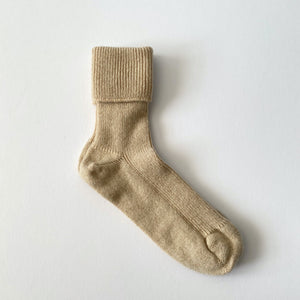 Beige Cashmere Bed Socks