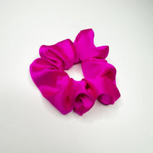 Load and play video in Gallery viewer, Neon Pink Mulberry Silk Hair Scrunchie
