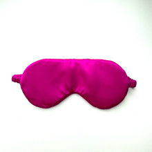Load image into Gallery viewer, Bright pink mulberry silk eye mask handmade UK
