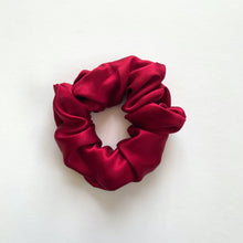 Load image into Gallery viewer, Dark Red Mulberry Silk Hair Scrunchie UK
