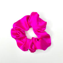 Load image into Gallery viewer, Shocking Pink Mulberry Silk Hair Scrunchie
