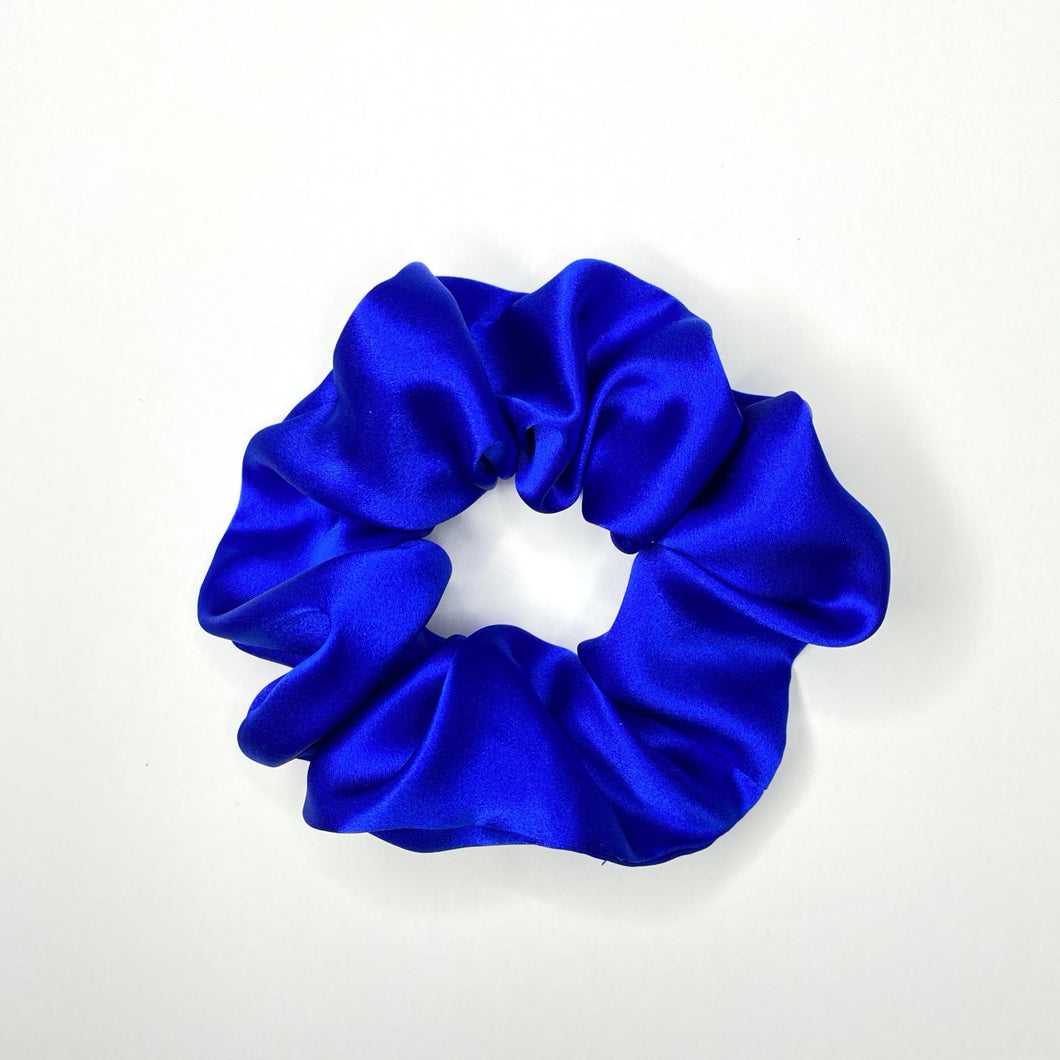 Oversized Cobalt Blue Mulberry Silk Hair Scrucnhie