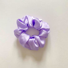 Load image into Gallery viewer, Lavender Mulberry Silk Hair Scrunchie Hand Made in the UK
