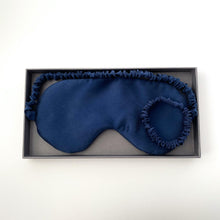 Load image into Gallery viewer, Navy Silk Sleep Mask UK 
