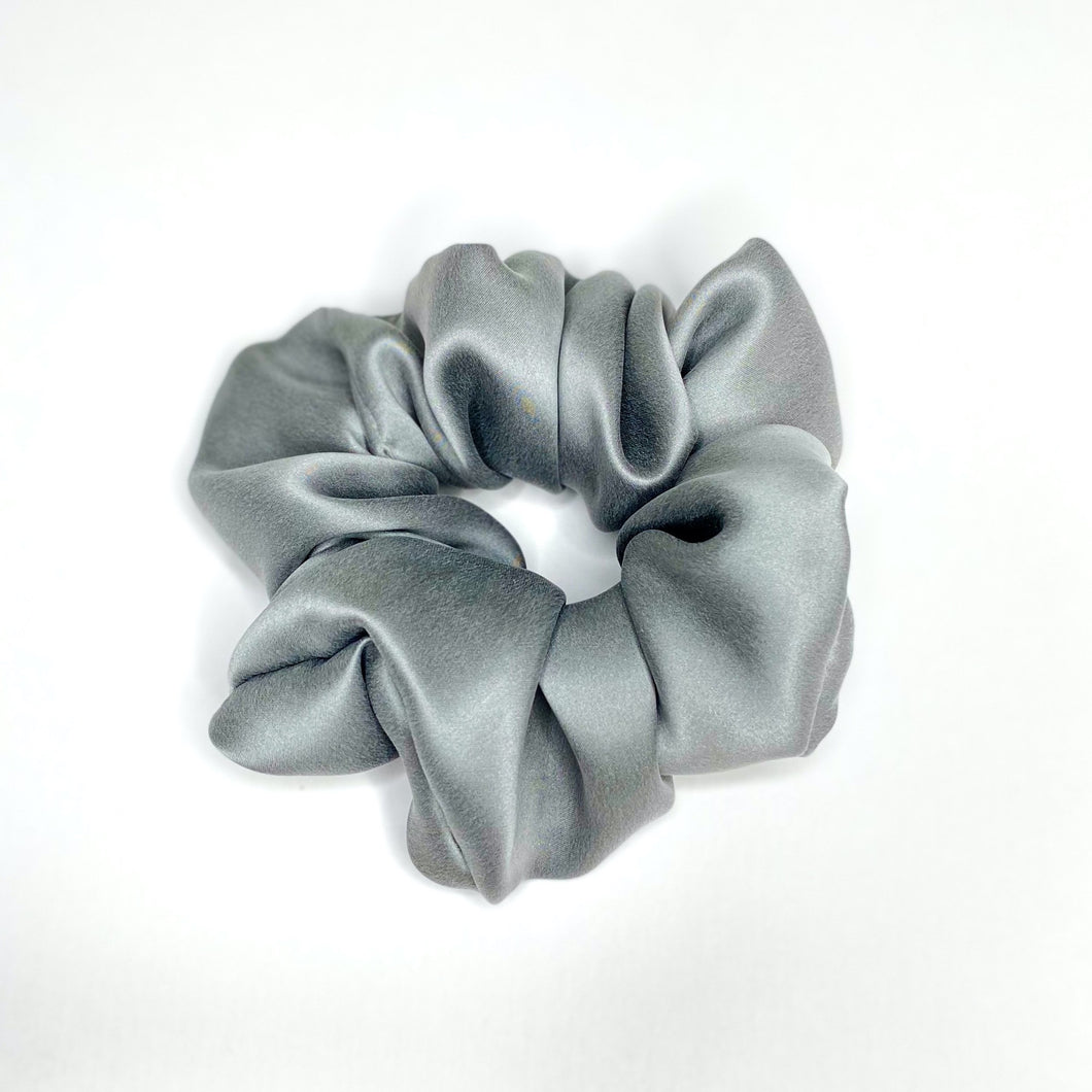 Silver grey oversized silk Scrunchie